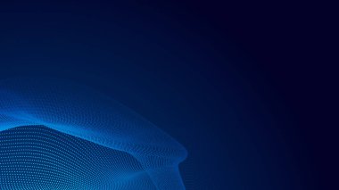 Nokta mavi dalga ışık ekran gradyan doku arkaplanı. Soyut teknoloji büyük veri dijital arkaplanı. 3d oluşturma.