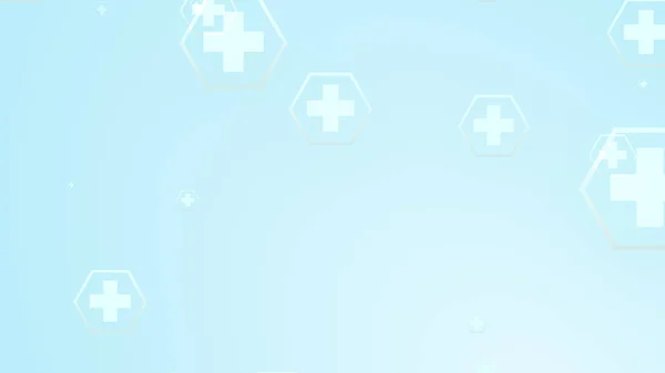 Sześciokąt Krzyż Geometryczny Biały Wzór Medyczny Jasny Niebieskim Tle Abstrakcyjna — Zdjęcie stockowe
