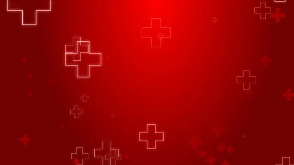 Medical Health Red Cross Neon Light Shapes Pattern Background Abstract — Stock Photo, Image