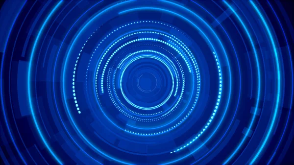 Mavi neon ışık teknolojisi. Yüksek teknoloji karanlık arka plan. Soyut grafik dijital gelecek konsept tasarımı.