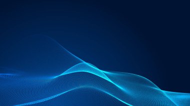 Nokta mavi dalga ışık ekran gradyan doku arkaplanı. Soyut teknoloji büyük veri dijital arkaplanı. 3d oluşturma.