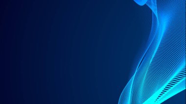Nokta mavi dalga ışık ekran gradyan doku arkaplanı. Soyut teknoloji büyük veri dijital arkaplanı. 3d oluşturma.