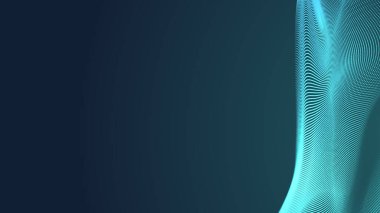 Nokta yeşil dalga ışık ekran gradyan doku arka planı. Soyut teknoloji büyük veri dijital arkaplanı. 3d oluşturma.