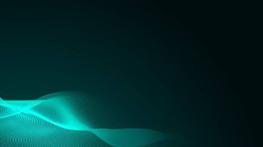 Nokta yeşil dalga ışık ekran gradyan doku arka planı. Soyut teknoloji büyük veri dijital arkaplanı. 3d oluşturma.