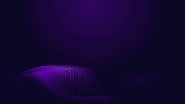 Punto Azul Púrpura Línea Onda Claro Degradado Fondo Oscuro Tecnología —  Fotos de Stock