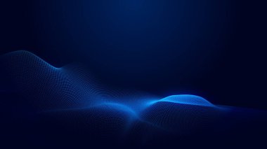 Nokta mavi dalga ışık ekran gradyan doku arkaplanı. Soyut ai teknolojisi büyük veri dijital arkaplanı. 3d oluşturma.