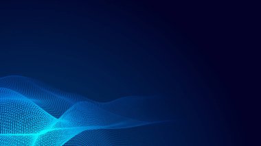 Nokta mavi dalga ışık ekran gradyan doku arkaplanı. Soyut teknoloji büyük veri dijital arkaplanı. 3d oluşturma.