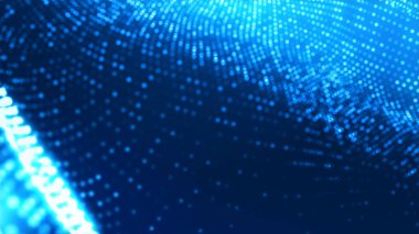 Nokta mavi dalga ışık ekran gradyan doku arkaplanı. Soyut ai teknolojisi büyük veri dijital arkaplanı. 3d oluşturma.