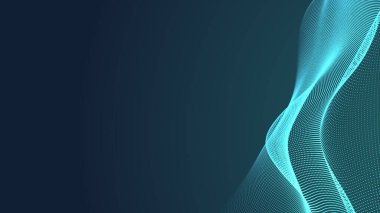 Nokta yeşil dalga ışık ekran gradyan doku arka planı. Soyut teknoloji büyük veri dijital arkaplanı. 3d oluşturma.