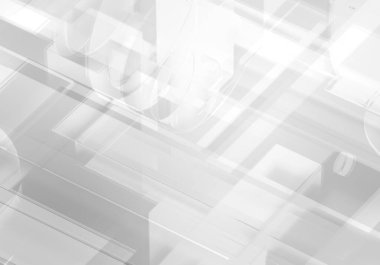 Soyut 3d beyaz gri renkli blok zinciri izometrik ve dijital bulut ağı teknoloji dokusu arka planı. 3d şifreleme sistemi kavramı.