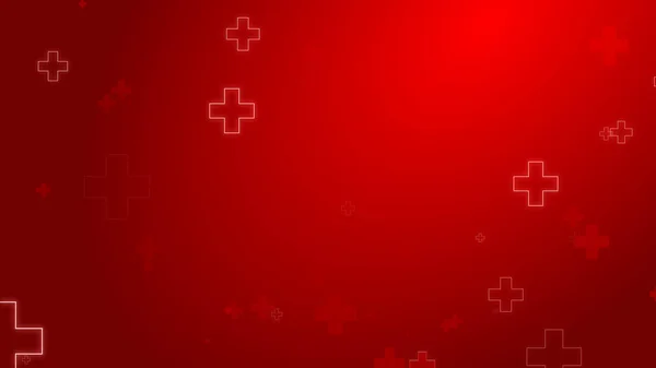 Medical Health Red Cross Neon Light Shapes Pattern Background Abstract — Stock Photo, Image