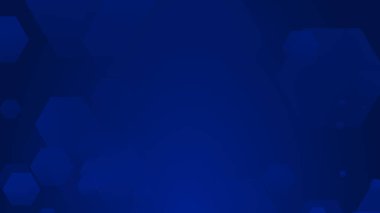 Altıgen geometrik mavi şablon teknolojisi yüksek teknolojili koyu arkaplan. Soyut grafik dijital gelecek bilim konsept tasarımı.