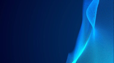Nokta mavi dalga ışık ekran gradyan doku arkaplanı. Soyut teknoloji büyük veri dijital arkaplanı. 3d oluşturma.