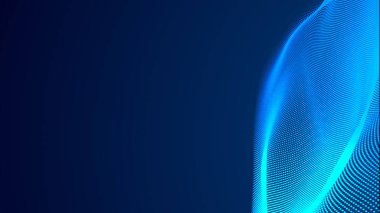 Nokta mavi dalga ışık ekran gradyan doku arkaplanı. Soyut teknoloji büyük veri dijital arkaplanı. 3d oluşturma.