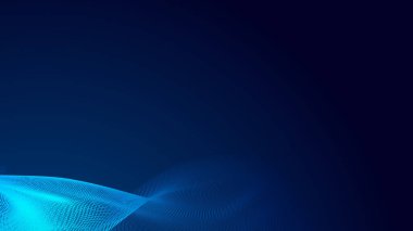 Nokta mavi dalga ışık ekran gradyan doku arkaplanı. Soyut teknoloji büyük veri dijital arkaplanı. 3d oluşturma.