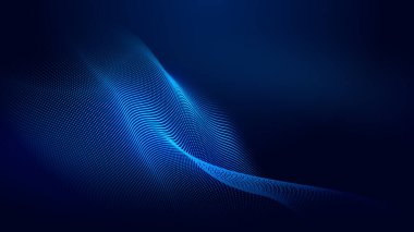 Nokta mavi dalga ışık ekran gradyan doku arkaplanı. Soyut ai teknolojisi büyük veri dijital arkaplanı. 3d oluşturma.