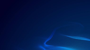 Nokta mavi dalga ışık ekran gradyan doku arkaplanı. Soyut teknoloji büyük veri dijital arkaplanı. 3d oluşturma.