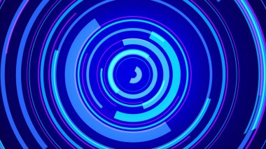 Mavi neon ışık teknolojisi. Yüksek teknoloji karanlık arka plan. Soyut grafik dijital gelecek konsept tasarımı.