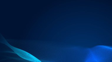Nokta mavi dalga ışık ekran gradyan doku arkaplanı. Soyut teknoloji büyük veri dijital arkaplanı. 3d oluşturma.