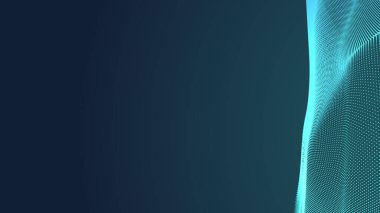 Nokta yeşil dalga ışık ekran gradyan doku arka planı. Soyut teknoloji büyük veri dijital arkaplanı. 3d oluşturma.