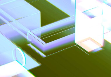 Verilerin 3 boyutlu görselleştirilmesi ve teknik arızalar. Soyut teknoloji yeniliği gelecekteki dijital arka plan. 3d oluşturma.