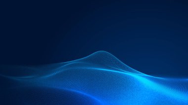Nokta mavi dalga ışık ekran gradyan doku arkaplanı. Soyut teknoloji büyük veri dijital arkaplanı. 3d oluşturma.