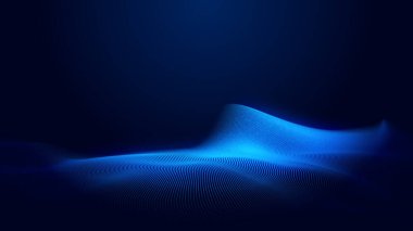 Nokta mavi dalga ışık ekran gradyan doku arkaplanı. Soyut ai teknolojisi büyük veri dijital arkaplanı. 3d oluşturma.