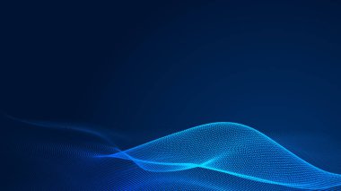 Nokta mavi dalga ışık ekran gradyan doku arkaplanı. Soyut teknoloji büyük veri dijital arkaplanı. 3d oluşturma.