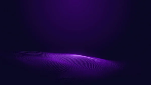 Punto Azul Púrpura Línea Onda Claro Degradado Fondo Oscuro Tecnología — Foto de Stock
