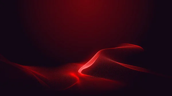 Punto Rojo Púrpura Línea Onda Claro Degradado Fondo Oscuro Tecnología —  Fotos de Stock