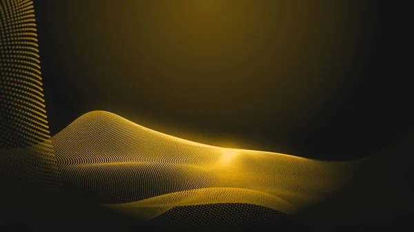Kropka Złota Fala Światło Ekran Gradientowy Tekstury Tła Technologia Abstrakcyjna — Zdjęcie stockowe