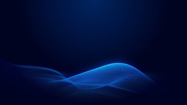 Nokta mavi dalga ışık ekran gradyan doku arkaplanı. Soyut ai teknolojisi büyük veri dijital arkaplanı. 3d oluşturma.