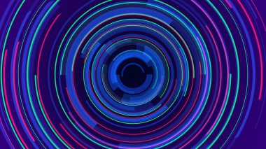 Neon hatları teknolojisi yüksek teknoloji mavi arka plan. Soyut grafik dijital gelecek konsept tasarımı.