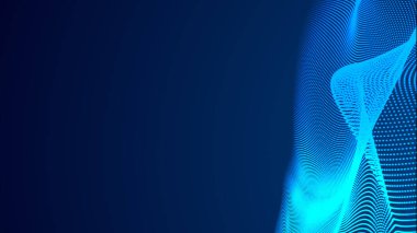 Nokta mavi dalga ışık ekran gradyan doku arkaplanı. Soyut teknoloji büyük veri dijital arkaplanı. 3d oluşturma.