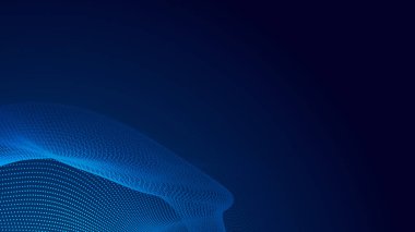 Nokta mavi dalga ışık ekran gradyan doku arkaplanı. Soyut teknoloji büyük veri dijital arkaplanı. 3d oluşturma.