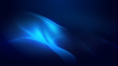 Nokta mavi dalga ışık ekran gradyan doku arkaplanı. Soyut ai teknolojisi büyük veri dijital arkaplanı. 3d oluşturma.
