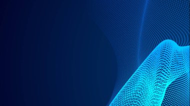Nokta mavi dalga ışık ekran gradyan doku arkaplanı. Soyut teknoloji büyük veri dijital arkaplanı. 3d oluşturma.