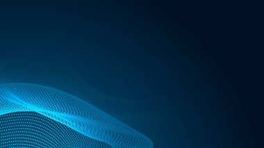 Nokta mavi dalga ışık ekran gradyan doku arkaplanı. Soyut teknoloji büyük veri dijital arkaplanı. 3d oluşturma.