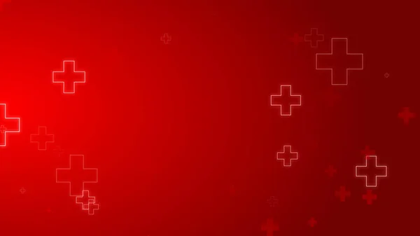 Medische Gezondheid Rood Kruis Neon Licht Vormen Patroon Achtergrond Abstracte — Stockfoto