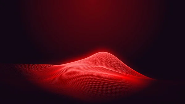 Tečka Červená Fialová Vlna Linie Světlo Gradient Tmavé Pozadí Abstraktní — Stock fotografie