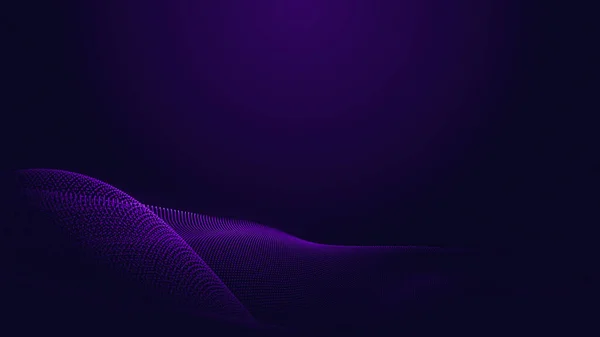 Punto Azul Púrpura Línea Onda Claro Degradado Fondo Oscuro Tecnología —  Fotos de Stock