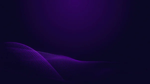 Dot Blu Linea Onda Viola Chiaro Gradiente Sfondo Scuro Tecnologia — Foto Stock