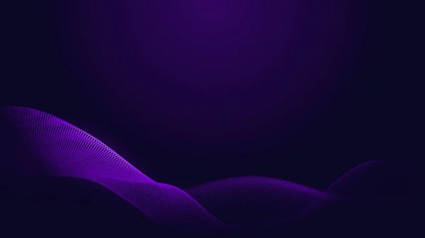 Punto Azul Púrpura Línea Onda Claro Degradado Fondo Oscuro Tecnología — Foto de Stock