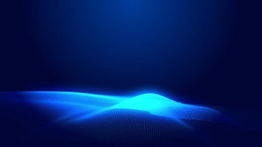 Nokta mavi dalga ışık ekran gradyan doku arkaplanı. Soyut teknoloji büyük veri dijital arkaplanı. 3d oluşturma.