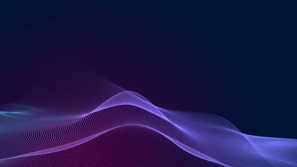 Dot Blue Purple Wave Line Light Gradient Dark Background Abstract — Stock Photo, Image