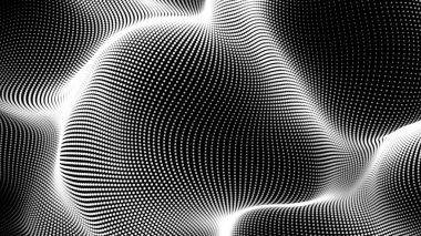 Nokta beyaz dalga teknolojisi dokusu. Soyut büyük veri dijital konsepti. 3d oluşturma.