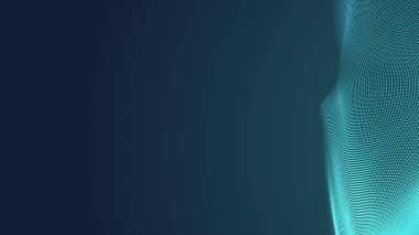 Nokta yeşil dalga ışık ekran gradyan doku arka planı. Soyut teknoloji büyük veri dijital arkaplanı. 3d oluşturma.