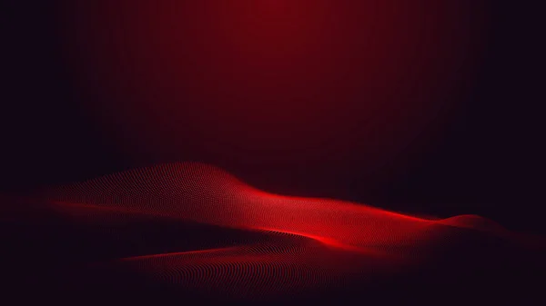 Dot Czerwona Fioletowa Linia Fali Światło Gradientowe Ciemne Tło Technologia — Zdjęcie stockowe