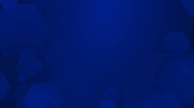 Altıgen geometrik mavi şablon teknolojisi yüksek teknolojili koyu arkaplan. Soyut grafik dijital gelecek bilim konsept tasarımı.