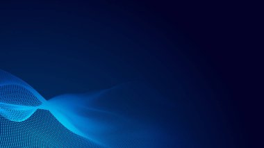 Nokta mavi dalga ışık ekran gradyan doku arkaplanı. Soyut teknoloji büyük veri dijital arkaplanı. 3d oluşturma.